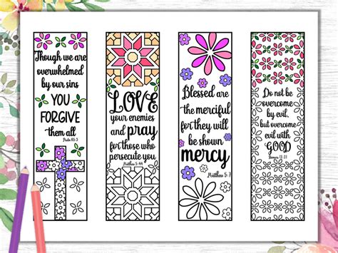 Bible Verse Coloring Bookmarks Graphic by SummerEllenDesigns · Creative Fabrica