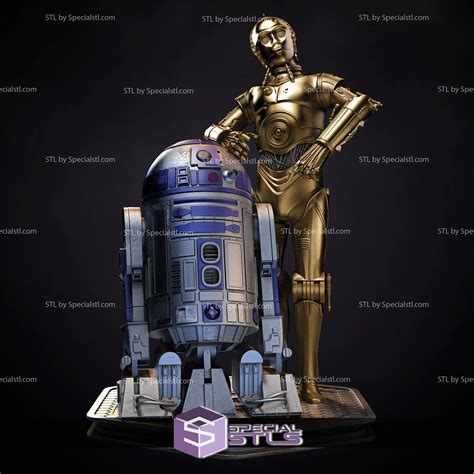 C3PO and R2D2 3D Model from Starwars | SpecialSTL