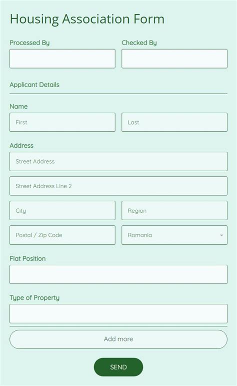 Free Online Housing Application Form Template