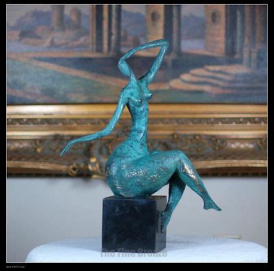 Signed Milo Bronze Nude Woman Figure Abstract Modern Art Marble Base