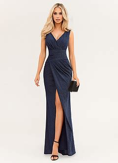 Navy Blue Dreaming About You Navy Blue Sparkly Maxi Dress Azazie