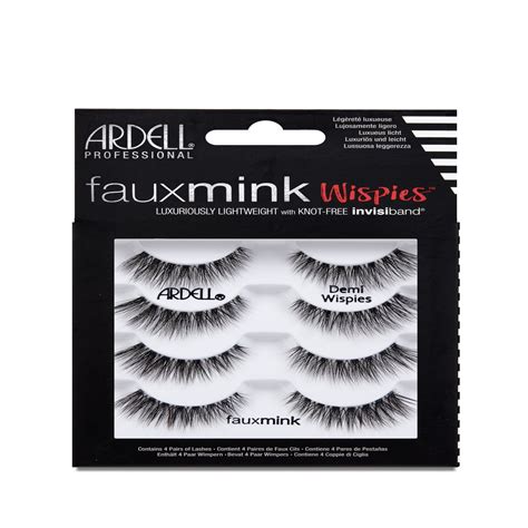 Ardell Professional Fake Lashes Faux Mink Wispies Black 4 Pairs