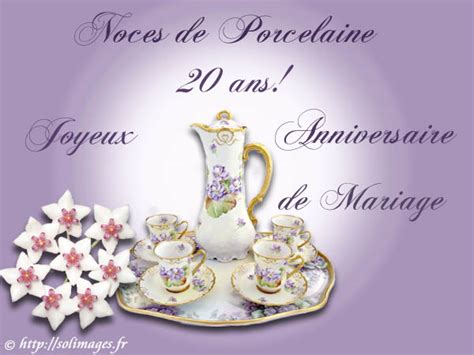 Cartes Virtuelles Gratuites Anniversaire Mariage Vingt Ans Porcelaine