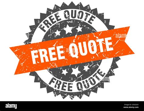 free quote stamp. round grunge sign with ribbon Stock Vector Image & Art - Alamy