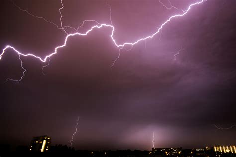 Thunder Striking a Building Photo · Free Stock Photo