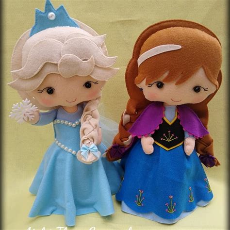 Bonecas Ana E Elsa Frozen Feltro Elo Produtos Especiais