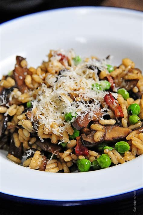 Mushroom Risotto with Bacon and Peas Recipe - Cooking | Add a Pinch