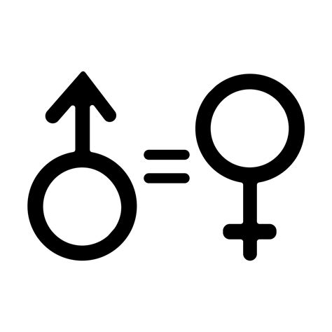 Gender Equality Glyph Icon Woman And Man Human Rights Female Male