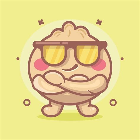 Premium Vector Cool Dim Sum Food Character Mascot With Crossed Arms