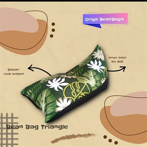 Jual Bean Bag Triangle Motif Luar Sama Dalam D PUTIH Kab Sukoharjo