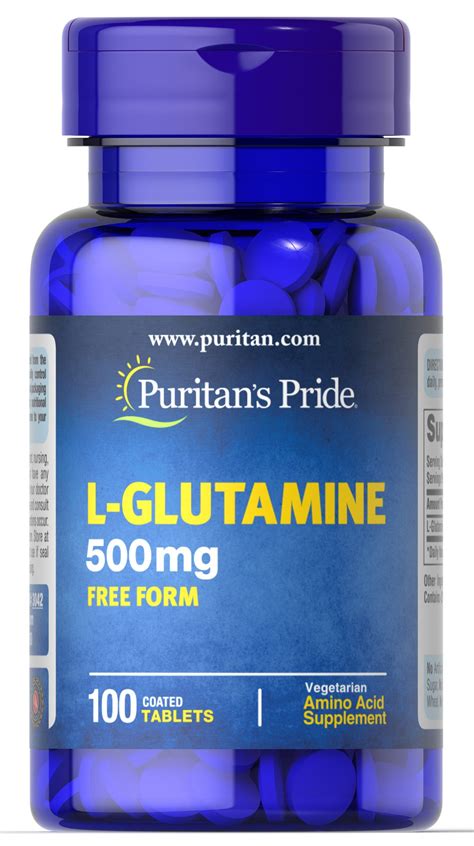 L-Glutamine 500 mg 100 Tablets | L-Glutamine Supplements | Puritan's Pride