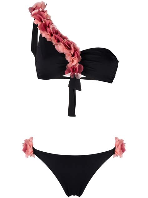 La Reveche Adele Floral Appliqu Bikini Set Farfetch