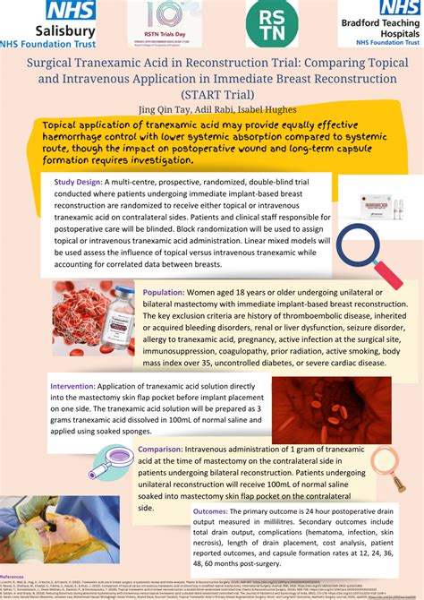 Pdf Surgical Tranexamic Acid In Reconstruction Trial Comparing