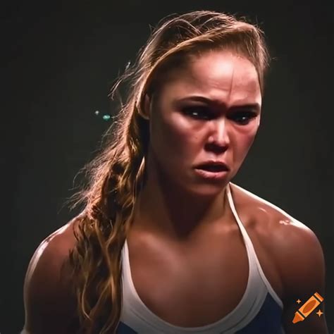 Ronda Rousey Martial Arts Fighter In A Fight Scene On Craiyon