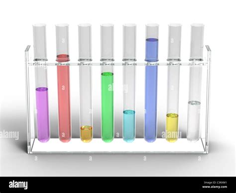 D Rendering Of Test Tubes On White Background Stock Photo Alamy