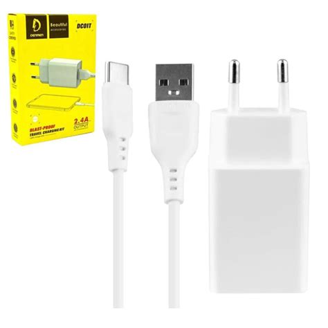 Chargeur Denmen Dc01t Câble Usb Vers Type C Blanc Spacenet Tunisie