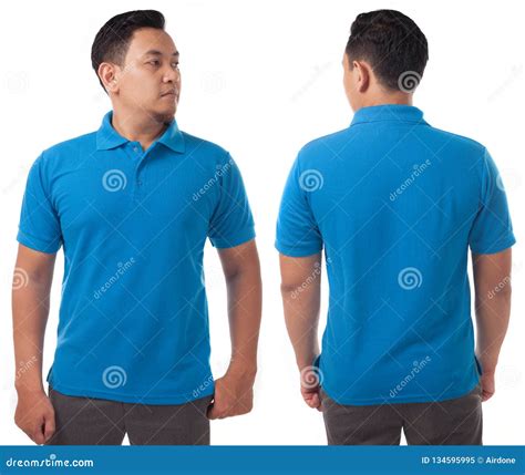 Blue Polo Shirt Design Template Stock Image Image Of Back Fashion