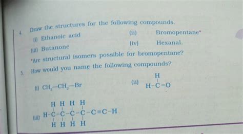 Draw The Structures For The Following Compounds Filo