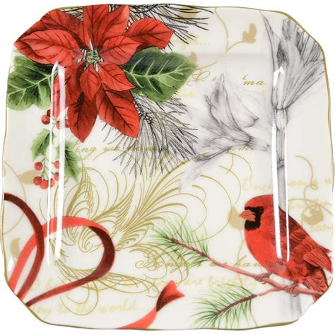 Holiday Wishes Square Appetizer Plate By Fifth Pts Replacements