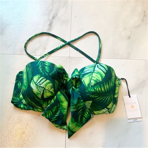 Shade And Shore Swim Shade Shore Palm Leaf Green Bikini Top 34c