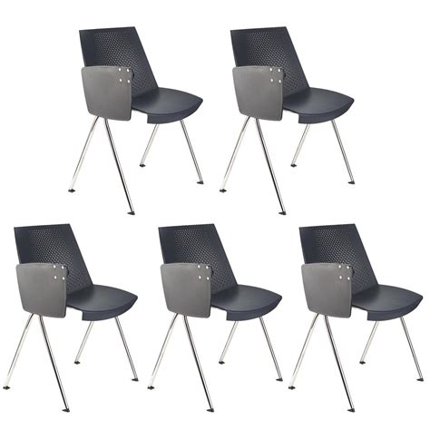 Lot De Chaises Visiteur Enzo Avec Tablette Gris Chaisepro Be