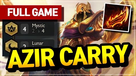 4 Mystic Azir Carry Teamfight Tactics Full Game Tft Diamond Youtube