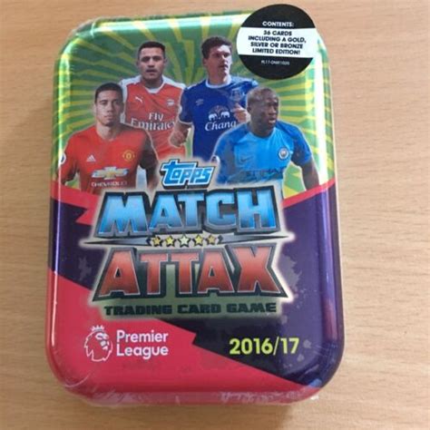 2016 2017 EPL Match Attax Mini Collector Tin 35 Cards Gold Silver