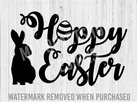 Hoppy Easter Svg Cut File Happy Easter Svg Easter Svg Bunny Svg