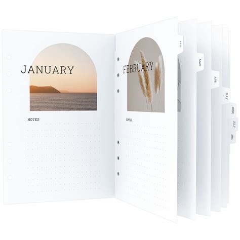 Undated A5 Monthly Binder Index Dividers With Monthly Index Tab 6