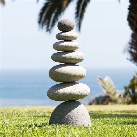 Medium Giant Rock Cairn Inspirational Zen Garden Pile Https