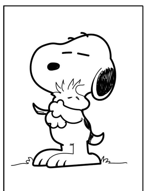 Snoopy Abbraccia Woodstock Da Colorare Scarica Stampa O Colora Subito