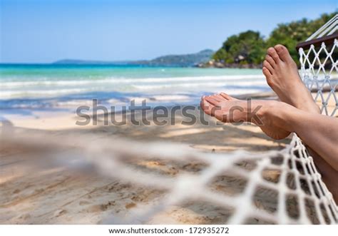 Woman Feet Hammock On Beach Stock Photo 172935272 Shutterstock