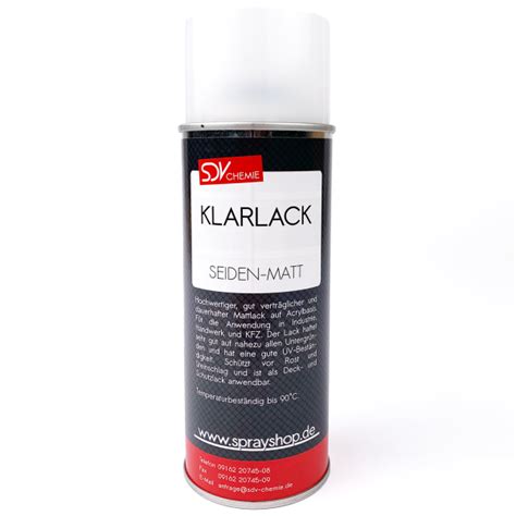 Lackspray Klarlack Seidenmatt Acrylbasis Ml Spraydose