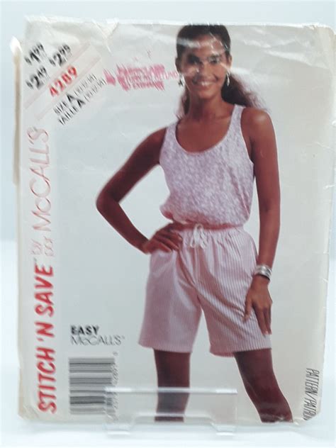 Stitch N Save Mccall S Easy Pattern Misses Top And Shorts Etsy