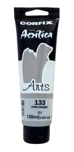 Tinta Acrílica Corfix Arts 120ml Cinza Chumbo 133 Gr 1 Parcelamento