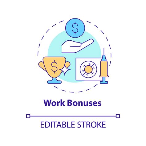 Work bonuses concept icon. Vaccination rewards abstract idea thin line