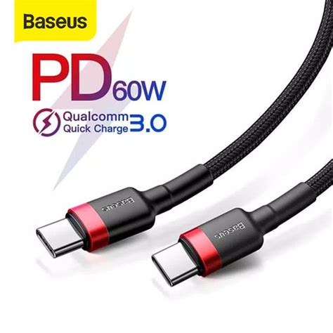 Promo Kabel Data Type C To Type C Baseus Pd 20 60w Fast Charge 20v 3a1m Merah 2 M Kota