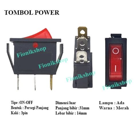 Jual Saklar 3 Pin On Off Tombol Rocker 2 Posisi Lampu Kcd3 Power Switch