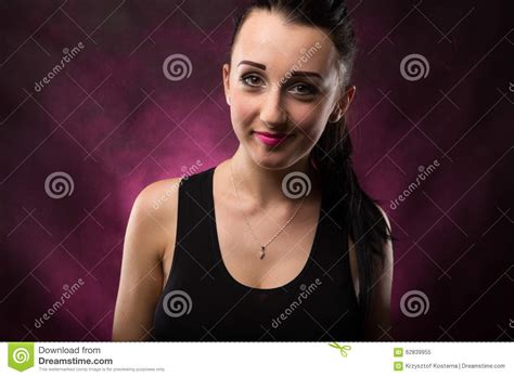 Portraits Lovely Girl In The Studio Stock Image Image Of Gray