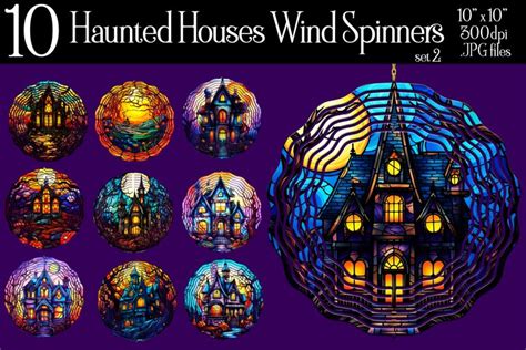 Halloween Wind Spinners Halloween Haunted Houses Set