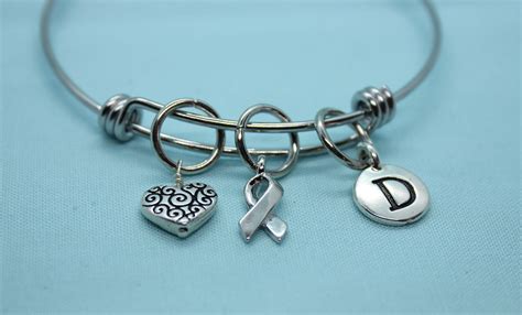 Breast Cancer Charm Bracelet Pink Ribbon Jewelry Survivor T