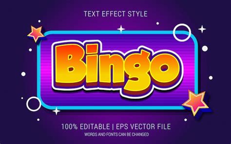 Estilo De Efectos De Texto Bingo Vector Premium