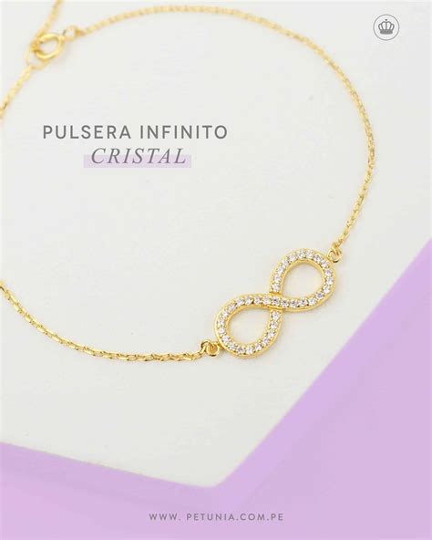 Pulsera Infinito Cristal dorado Joyería Petunia