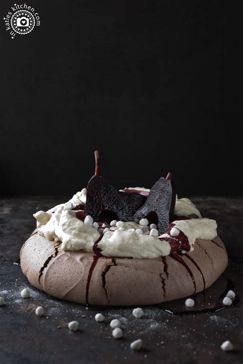 Schoko Pavlova Mit Hollunderbirnen Inkatieskitchen