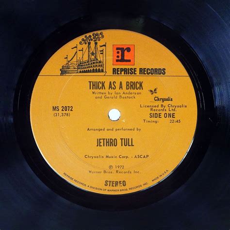 Yahoo オークション 米 JETHRO TULL THICK AS A BRICK REPRISE MS 20