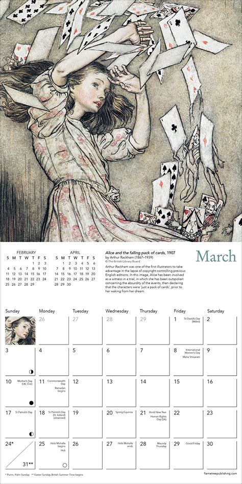 Calendar Alice In Wonderland Flame Tree Publishing