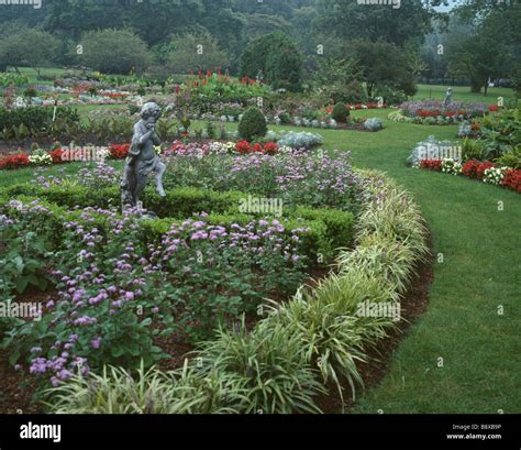 Statues in a garden, New Jersey State Botanical Garden, Ringwood Stock ...