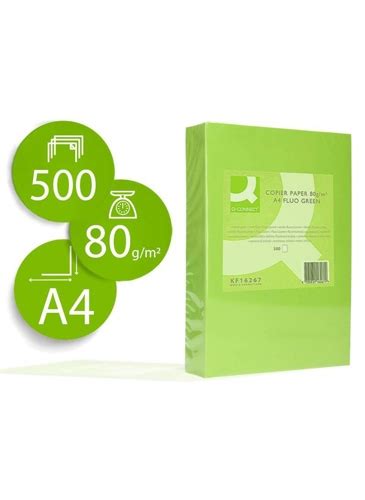 Resma Papel A4 Connect 80gr Fluor Verde