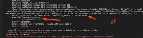 Failed To Build Ta Lib ERROR Could Not Build Wheels For Ta Lib Which