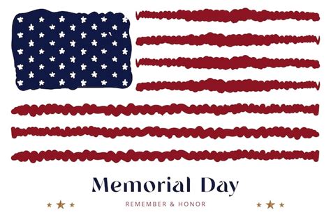 Premium Vector Happy Memorial Day Greeting Card With Usa Flag National American Holiday Event